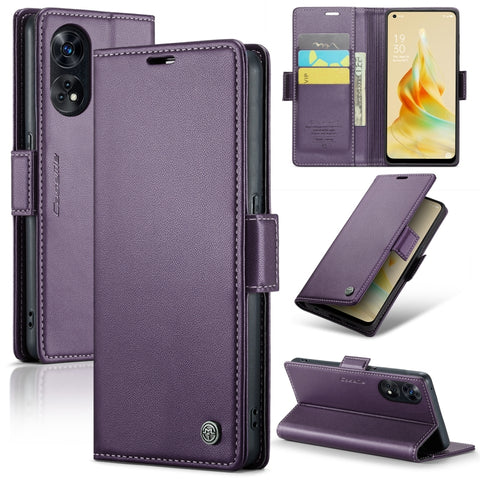 CaseMe 023 Butterfly Buckle Litchi Texture RFID Anti-theft Leather Phone Case, For OPPO A57 4G Global/A57s 4G Global, For OPPO Reno10 5G Global／Reno10 Pro Global, For OPPO Reno8 T 4G, For OPPO A77 4G Global / A57e 4G, For OPPO A78 4G, For OPPO A77s    ...