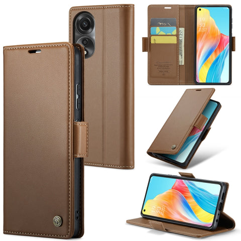 CaseMe 023 Butterfly Buckle Litchi Texture RFID Anti-theft Leather Phone Case, For OPPO A57 4G Global/A57s 4G Global, For OPPO Reno10 5G Global／Reno10 Pro Global, For OPPO Reno8 T 4G, For OPPO A77 4G Global / A57e 4G, For OPPO A78 4G, For OPPO A77s    ...