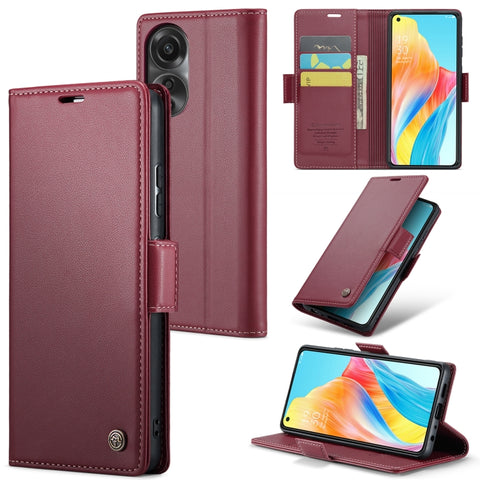 CaseMe 023 Butterfly Buckle Litchi Texture RFID Anti-theft Leather Phone Case, For OPPO A57 4G Global/A57s 4G Global, For OPPO Reno10 5G Global／Reno10 Pro Global, For OPPO Reno8 T 4G, For OPPO A77 4G Global / A57e 4G, For OPPO A78 4G, For OPPO A77s    ...