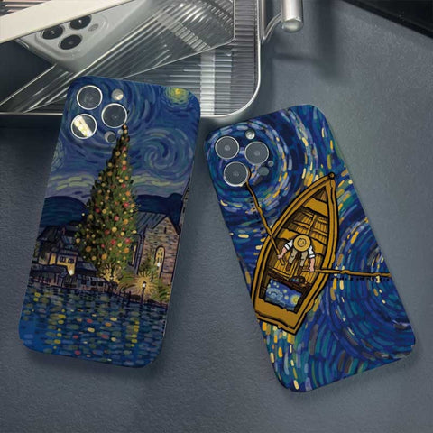 Precise Hole Oil Painting Pattern PC Phone Case, For iPhone 13 Pro, For iPhone 13, For iPhone 13 mini, For iPhone 12, For iPhone 12 Pro Max