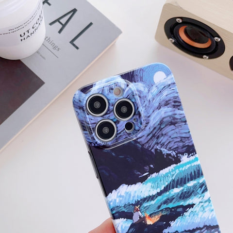 Precise Hole Oil Painting Pattern PC Phone Case, For iPhone XS Max, For iPhone XR