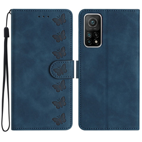 Seven Butterflies Embossed Leather Phone Case, For Xiaomi Redmi Note 9 5G / Note 9T, For Xiaomi Mi 10T Lite, For Xiaomi Mi 10T / 10T Pro, For Xiaomi Redmi 9A, For Xiaomi Redmi 9, For Xiaomi Redmi 9C, For Xiaomi Redmi Note 8T