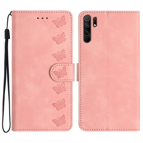 Seven Butterflies Embossed Leather Phone Case, For Xiaomi Redmi Note 9 5G / Note 9T, For Xiaomi Mi 10T Lite, For Xiaomi Mi 10T / 10T Pro, For Xiaomi Redmi 9A, For Xiaomi Redmi 9, For Xiaomi Redmi 9C, For Xiaomi Redmi Note 8T
