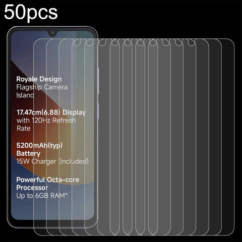 50pcs 0.26mm 9H 2.5D Tempered Glass Film, For Redmi A7 4G 171.8mm, For Redmi 17C 4G, For Xiaomi Poco C81x 4G, For Xiaomi Poco M8s 5G, For Xiaomi Poco C81 Pro 4G, For Redmi A7 Pro 171mm / Poco C85x 5G, For Redmi R70 5G / R70m 5G, For Xiaomi Poco C85x 5G...