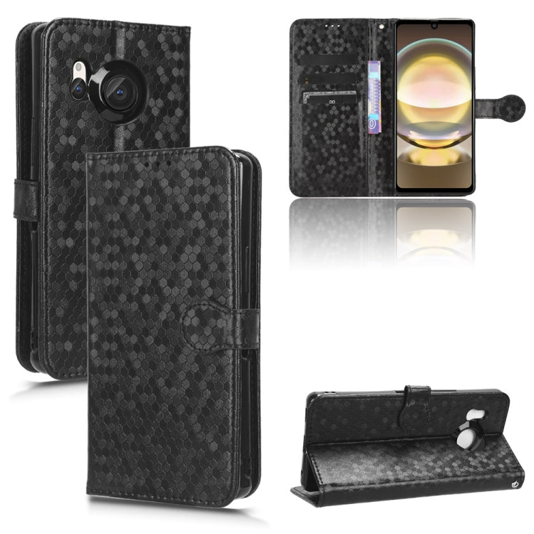 Honeycomb Dot Texture Leather Phone Case, For Sharp Aquos R8, For Sharp Aquos Wish 3