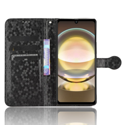 Honeycomb Dot Texture Leather Phone Case, For Sharp Aquos R8, For Sharp Aquos Wish 3