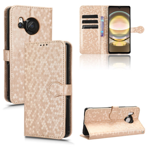 Honeycomb Dot Texture Leather Phone Case, For Sharp Aquos R8, For Sharp Aquos Wish 3