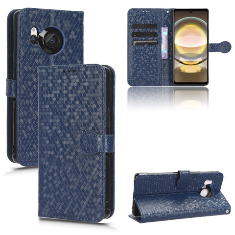 Honeycomb Dot Texture Leather Phone Case, For Sharp Aquos R8, For Sharp Aquos Wish 3