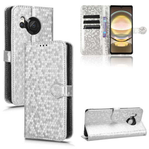 Honeycomb Dot Texture Leather Phone Case, For Sharp Aquos R8, For Sharp Aquos Wish 3