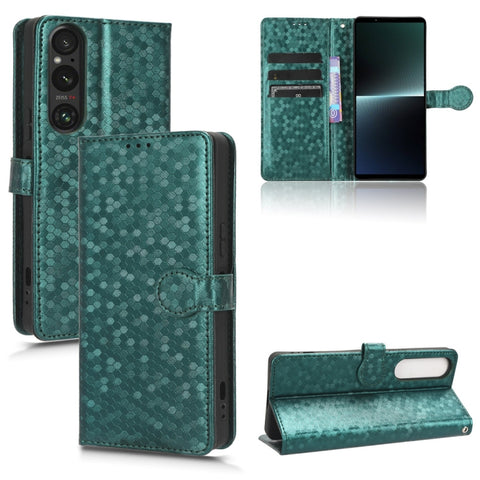 Honeycomb Dot Texture Leather Phone Case, For Sony Xperia 10 VIII, For Sony Xperia 1 VIII, For Sony Xperia 10 VII, For Sony Xperia 1 VII, For Sony Xperia 10 VI, For Sony Xperia 1 VI, For Sony Xperia 1 V, For Sony Xperia 10 V