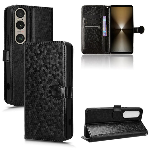 Honeycomb Dot Texture Leather Phone Case, For Sony Xperia 10 VIII, For Sony Xperia 1 VIII, For Sony Xperia 10 VII, For Sony Xperia 1 VII, For Sony Xperia 10 VI, For Sony Xperia 1 VI, For Sony Xperia 1 V, For Sony Xperia 10 V