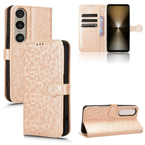Honeycomb Dot Texture Leather Phone Case, For Sony Xperia 10 VIII, For Sony Xperia 1 VIII, For Sony Xperia 10 VII, For Sony Xperia 1 VII, For Sony Xperia 10 VI, For Sony Xperia 1 VI, For Sony Xperia 1 V, For Sony Xperia 10 V