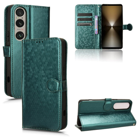 Honeycomb Dot Texture Leather Phone Case, For Sony Xperia 10 VIII, For Sony Xperia 1 VIII, For Sony Xperia 10 VII, For Sony Xperia 1 VII, For Sony Xperia 10 VI, For Sony Xperia 1 VI, For Sony Xperia 1 V, For Sony Xperia 10 V