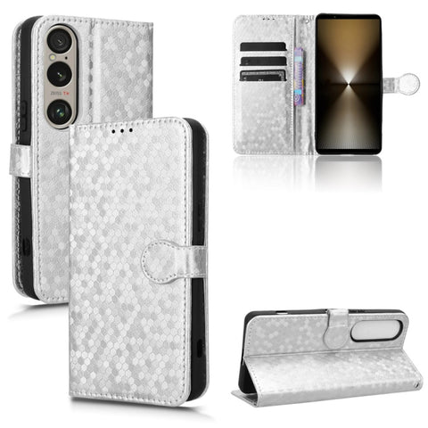 Honeycomb Dot Texture Leather Phone Case, For Sony Xperia 10 VIII, For Sony Xperia 1 VIII, For Sony Xperia 10 VII, For Sony Xperia 1 VII, For Sony Xperia 10 VI, For Sony Xperia 1 VI, For Sony Xperia 1 V, For Sony Xperia 10 V
