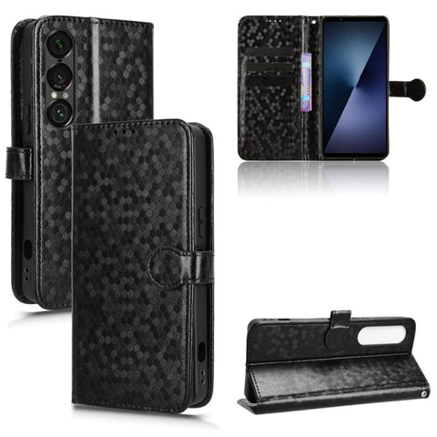 Honeycomb Dot Texture Leather Phone Case, For Sony Xperia 10 VIII, For Sony Xperia 1 VIII, For Sony Xperia 10 VII, For Sony Xperia 1 VII, For Sony Xperia 10 VI, For Sony Xperia 1 VI, For Sony Xperia 1 V, For Sony Xperia 10 V