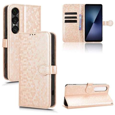 Honeycomb Dot Texture Leather Phone Case, For Sony Xperia 10 VIII, For Sony Xperia 1 VIII, For Sony Xperia 10 VII, For Sony Xperia 1 VII, For Sony Xperia 10 VI, For Sony Xperia 1 VI, For Sony Xperia 1 V, For Sony Xperia 10 V