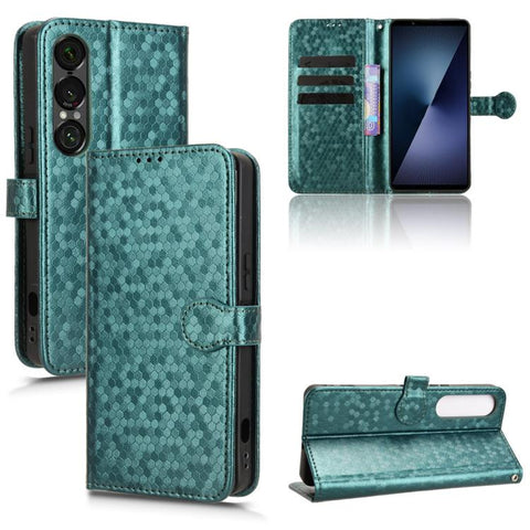 Honeycomb Dot Texture Leather Phone Case, For Sony Xperia 10 VIII, For Sony Xperia 1 VIII, For Sony Xperia 10 VII, For Sony Xperia 1 VII, For Sony Xperia 10 VI, For Sony Xperia 1 VI, For Sony Xperia 1 V, For Sony Xperia 10 V