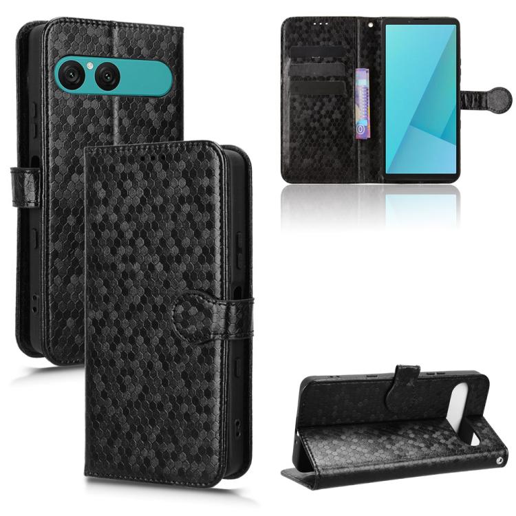 Honeycomb Dot Texture Leather Phone Case, For Sony Xperia 10 VIII, For Sony Xperia 1 VIII, For Sony Xperia 10 VII, For Sony Xperia 1 VII, For Sony Xperia 10 VI, For Sony Xperia 1 VI, For Sony Xperia 1 V, For Sony Xperia 10 V
