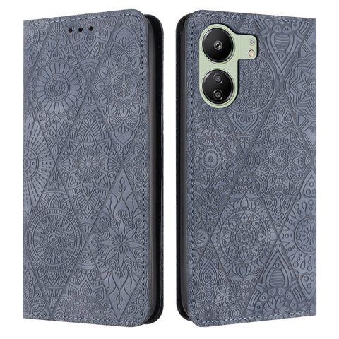 Ethnic Embossed Adsorption Leather Phone Case, For Xiaomi Redmi 13 4G, For Xiaomi Redmi Note 13 5G, For Xiaomi Redmi 13C, For Xiaomi Redmi Note 13 Pro 5G, For Redmi Note 12 Pro 4G, For Redmi Note 12 4G Global, For Redmi Note 12 Pro 5G Global           ...
