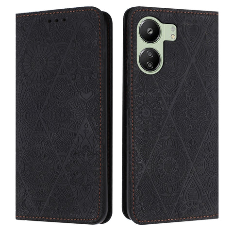 Ethnic Embossed Adsorption Leather Phone Case, For Xiaomi Redmi 13 4G, For Xiaomi Redmi Note 13 5G, For Xiaomi Redmi 13C, For Xiaomi Redmi Note 13 Pro 5G, For Redmi Note 12 Pro 4G, For Redmi Note 12 4G Global, For Redmi Note 12 Pro 5G Global           ...