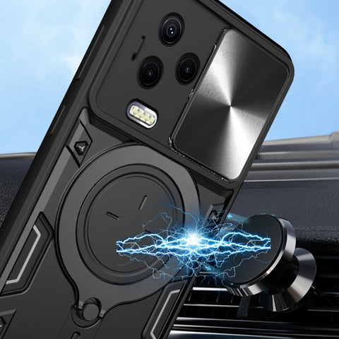 CD Texture Sliding Camshield Magnetic Holder Phone Case, For Infinix Note 12 4G