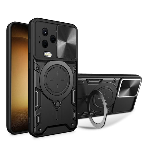 CD Texture Sliding Camshield Magnetic Holder Phone Case, For Infinix Note 12 4G