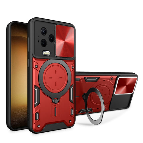CD Texture Sliding Camshield Magnetic Holder Phone Case, For Infinix Note 12 4G