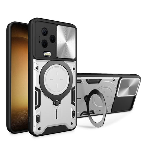 CD Texture Sliding Camshield Magnetic Holder Phone Case, For Infinix Note 12 4G