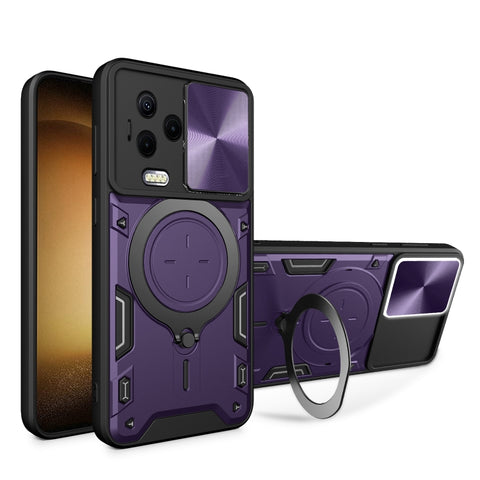 CD Texture Sliding Camshield Magnetic Holder Phone Case, For Infinix Note 12 4G