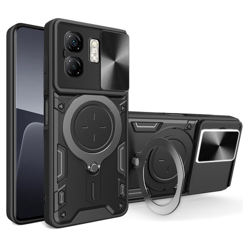 CD Texture Sliding Camshield Magnetic Holder Phone Case, For Infinix Hot 70 5G, For Infinix Note 60 Ultra 5G, For Infinix Note Edge 5G, For Infinix Note 60 Pro 5G, For Infinix GT 30 Pro, For Infinix Note 50s, For Infinix Note 50x                       ...