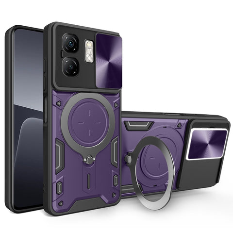 CD Texture Sliding Camshield Magnetic Holder Phone Case, For Infinix Hot 70 5G, For Infinix Note 60 Ultra 5G, For Infinix Note Edge 5G, For Infinix Note 60 Pro 5G, For Infinix GT 30 Pro, For Infinix Note 50s, For Infinix Note 50x                       ...