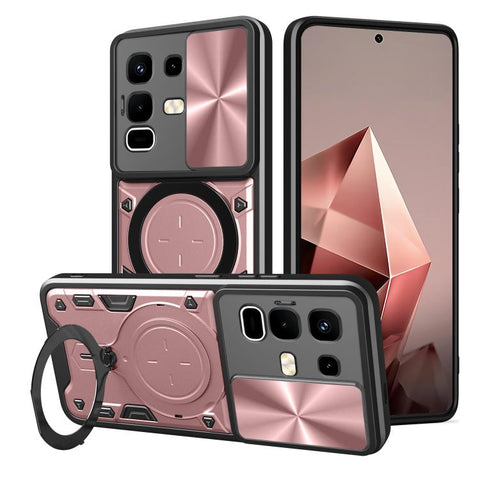 CD Texture Sliding Camshield Magnetic Holder Phone Case, For Infinix Hot 70 5G, For Infinix Note 60 Ultra 5G, For Infinix Note Edge 5G, For Infinix Note 60 Pro 5G, For Infinix GT 30 Pro, For Infinix Note 50s, For Infinix Note 50x                       ...
