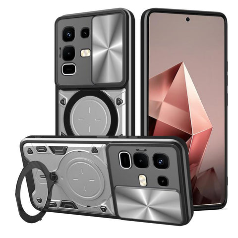 CD Texture Sliding Camshield Magnetic Holder Phone Case, For Infinix Hot 70 5G, For Infinix Note 60 Ultra 5G, For Infinix Note Edge 5G, For Infinix Note 60 Pro 5G, For Infinix GT 30 Pro, For Infinix Note 50s, For Infinix Note 50x                       ...