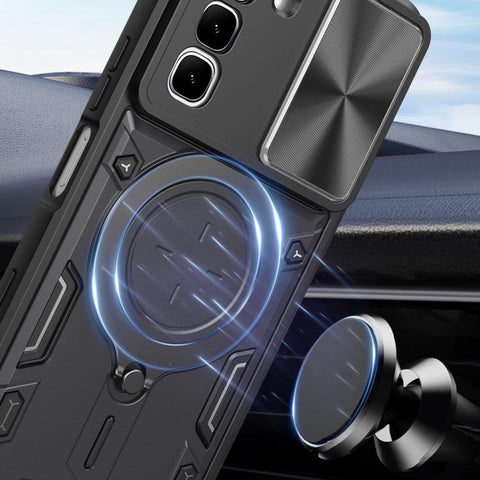 CD Texture Sliding Camshield Magnetic Holder Phone Case, For Infinix Hot 70 5G, For Infinix Note 60 Ultra 5G, For Infinix Note Edge 5G, For Infinix Note 60 Pro 5G, For Infinix GT 30 Pro, For Infinix Note 50s, For Infinix Note 50x                       ...