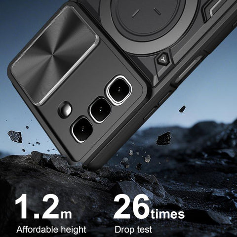 CD Texture Sliding Camshield Magnetic Holder Phone Case, For Infinix Hot 70 5G, For Infinix Note 60 Ultra 5G, For Infinix Note Edge 5G, For Infinix Note 60 Pro 5G, For Infinix GT 30 Pro, For Infinix Note 50s, For Infinix Note 50x                       ...
