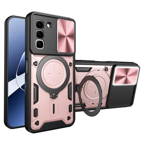 CD Texture Sliding Camshield Magnetic Holder Phone Case, For Infinix Hot 70 5G, For Infinix Note 60 Ultra 5G, For Infinix Note Edge 5G, For Infinix Note 60 Pro 5G, For Infinix GT 30 Pro, For Infinix Note 50s, For Infinix Note 50x                       ...