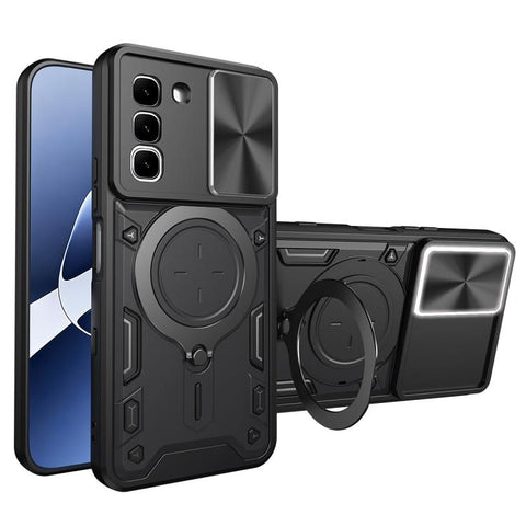 CD Texture Sliding Camshield Magnetic Holder Phone Case, For Infinix Hot 70 5G, For Infinix Note 60 Ultra 5G, For Infinix Note Edge 5G, For Infinix Note 60 Pro 5G, For Infinix GT 30 Pro, For Infinix Note 50s, For Infinix Note 50x                       ...