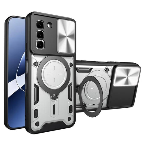 CD Texture Sliding Camshield Magnetic Holder Phone Case, For Infinix Hot 70 5G, For Infinix Note 60 Ultra 5G, For Infinix Note Edge 5G, For Infinix Note 60 Pro 5G, For Infinix GT 30 Pro, For Infinix Note 50s, For Infinix Note 50x                       ...