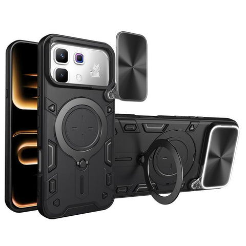 CD Texture Sliding Camshield Magnetic Holder Phone Case, For Infinix Hot 70 5G, For Infinix Note 60 Ultra 5G, For Infinix Note Edge 5G, For Infinix Note 60 Pro 5G, For Infinix GT 30 Pro, For Infinix Note 50s, For Infinix Note 50x                       ...