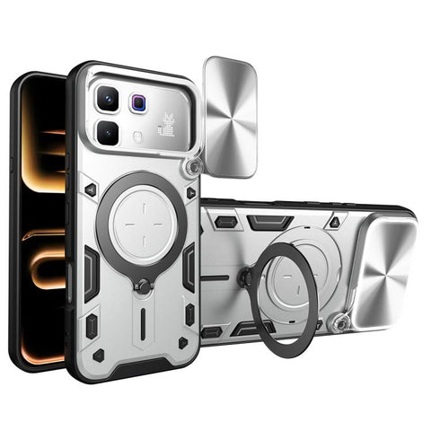 CD Texture Sliding Camshield Magnetic Holder Phone Case, For Infinix Hot 70 5G, For Infinix Note 60 Ultra 5G, For Infinix Note Edge 5G, For Infinix Note 60 Pro 5G, For Infinix GT 30 Pro, For Infinix Note 50s, For Infinix Note 50x                       ...