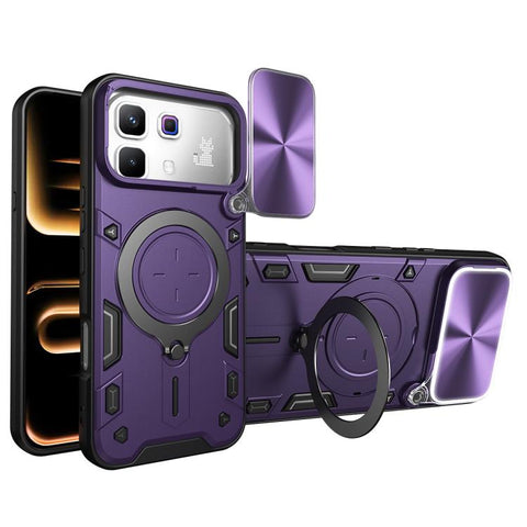 CD Texture Sliding Camshield Magnetic Holder Phone Case, For Infinix Hot 70 5G, For Infinix Note 60 Ultra 5G, For Infinix Note Edge 5G, For Infinix Note 60 Pro 5G, For Infinix GT 30 Pro, For Infinix Note 50s, For Infinix Note 50x                       ...