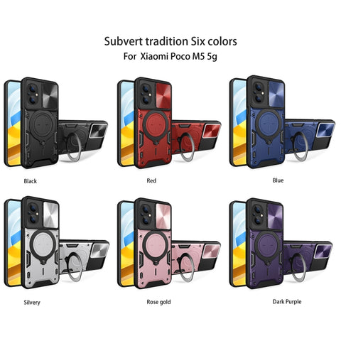 CD Texture Sliding Camshield Magnetic Holder Phone Case, For Xiaomi Poco M5 5G, For Xiaomi Redmi A1 4G, For Xiaomi Redmi Note 11 Global, For Xiaomi Redmi K40S / Poco F4, For Xiaomi Poco M4 Pro 4G, For Xiaomi Poco X4 Pro 5G, For Xiaomi Redmi Note 11 4G ...