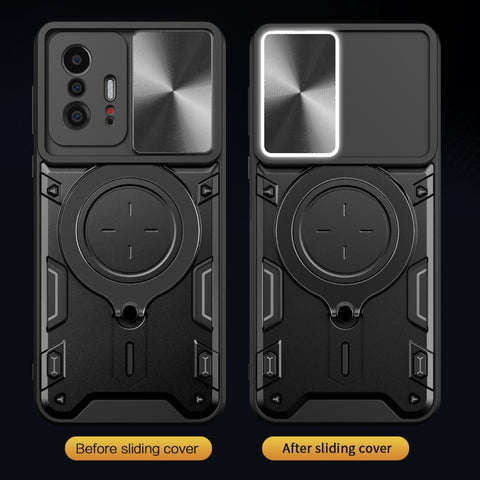 CD Texture Sliding Camshield Magnetic Holder Phone Case, For Xiaomi 11T, For Xiaomi Mi 11 Lite 4G / 5G, For Xiaomi Redmi Note 10 Pro 4G, For Xiaomi Redmi Note 9 4G