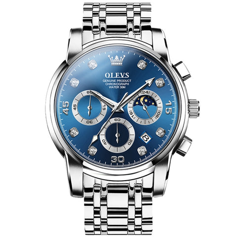 OLEVS 2889 Men Multifunctional Luminous Waterproof Quartz Watch