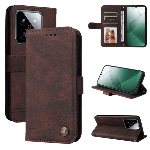 Skin Feel Life Tree Metal Button Leather Phone Case, For Xiaomi Poco F6, For Xiaomi Redmi A3, For Xiaomi Redmi Note13 Pro 4G Global/Poco M6 Pro 4G, For Xiaomi Redmi Note13 4G, For Xiaomi Redmi K70E, For Xiaomi 14 Ultra, For Xiaomi 14 Pro, For Xiaomi 14...