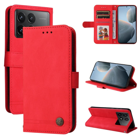 Skin Feel Life Tree Metal Button Leather Phone Case, For Xiaomi Poco F6, For Xiaomi Redmi A3, For Xiaomi Redmi Note13 Pro 4G Global/Poco M6 Pro 4G, For Xiaomi Redmi Note13 4G, For Xiaomi Redmi K70E, For Xiaomi 14 Ultra, For Xiaomi 14 Pro, For Xiaomi 14...