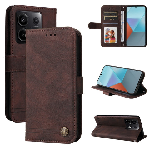 Skin Feel Life Tree Metal Button Leather Phone Case, For Xiaomi Redmi 13C 4G, For Xiaomi Redmi Note13 Pro+ 5G Global, For Xiaomi Redmi Note13 Pro 5G Global, For Xiaomi 13T / Redmi K60 Ultra, For Xiaomi Redmi K70 / K70 Pro, For Xiaomi Redmi Poco F5     ...