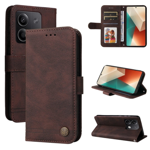 Skin Feel Life Tree Metal Button Leather Phone Case, For Xiaomi Poco F6, For Xiaomi Redmi A3, For Xiaomi Redmi Note13 Pro 4G Global/Poco M6 Pro 4G, For Xiaomi Redmi Note13 4G, For Xiaomi Redmi K70E, For Xiaomi 14 Ultra, For Xiaomi 14 Pro, For Xiaomi 14...