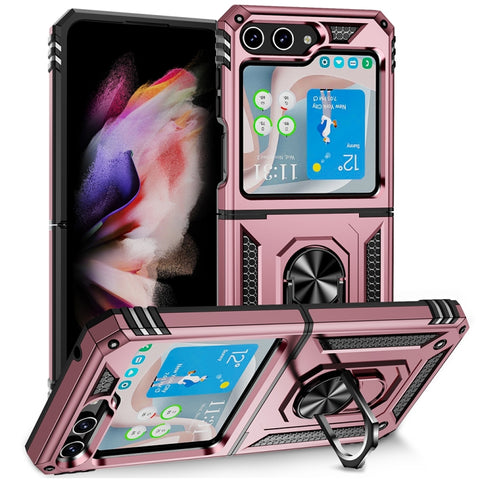 Shockproof TPU + PC Phone Case with Holder, For Samsung Galaxy Z Flip5