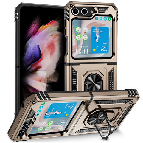 Shockproof TPU + PC Phone Case with Holder, For Samsung Galaxy Z Flip5